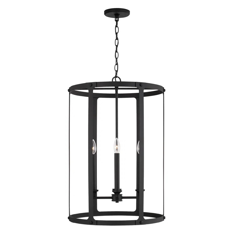 19" W X 29.5" H 4-Light Foyer In Black Iron | Wayfair North America