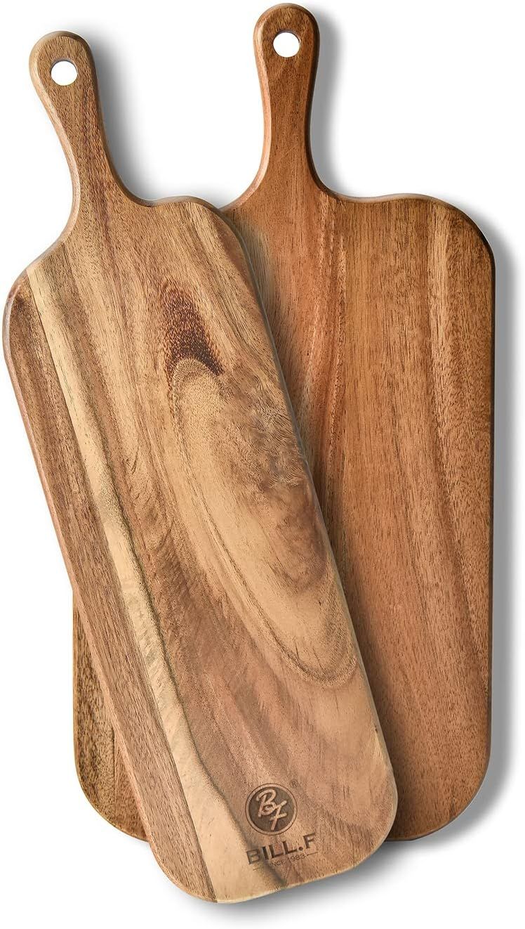 BILL.F Acacia Wood Cutting Board Large and Small with Handle Long Wooden Charcuterie Board Paddle... | Amazon (US)