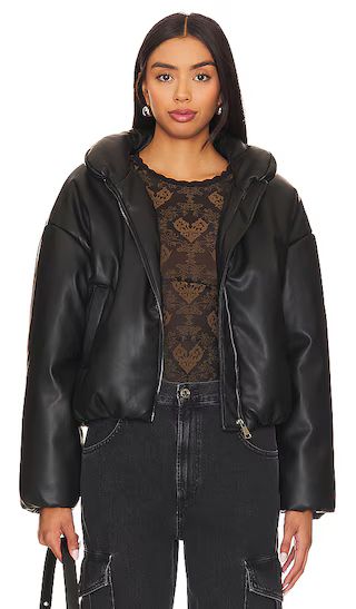 Stratton Faux Leather Jacket in Black | Revolve Clothing (Global)