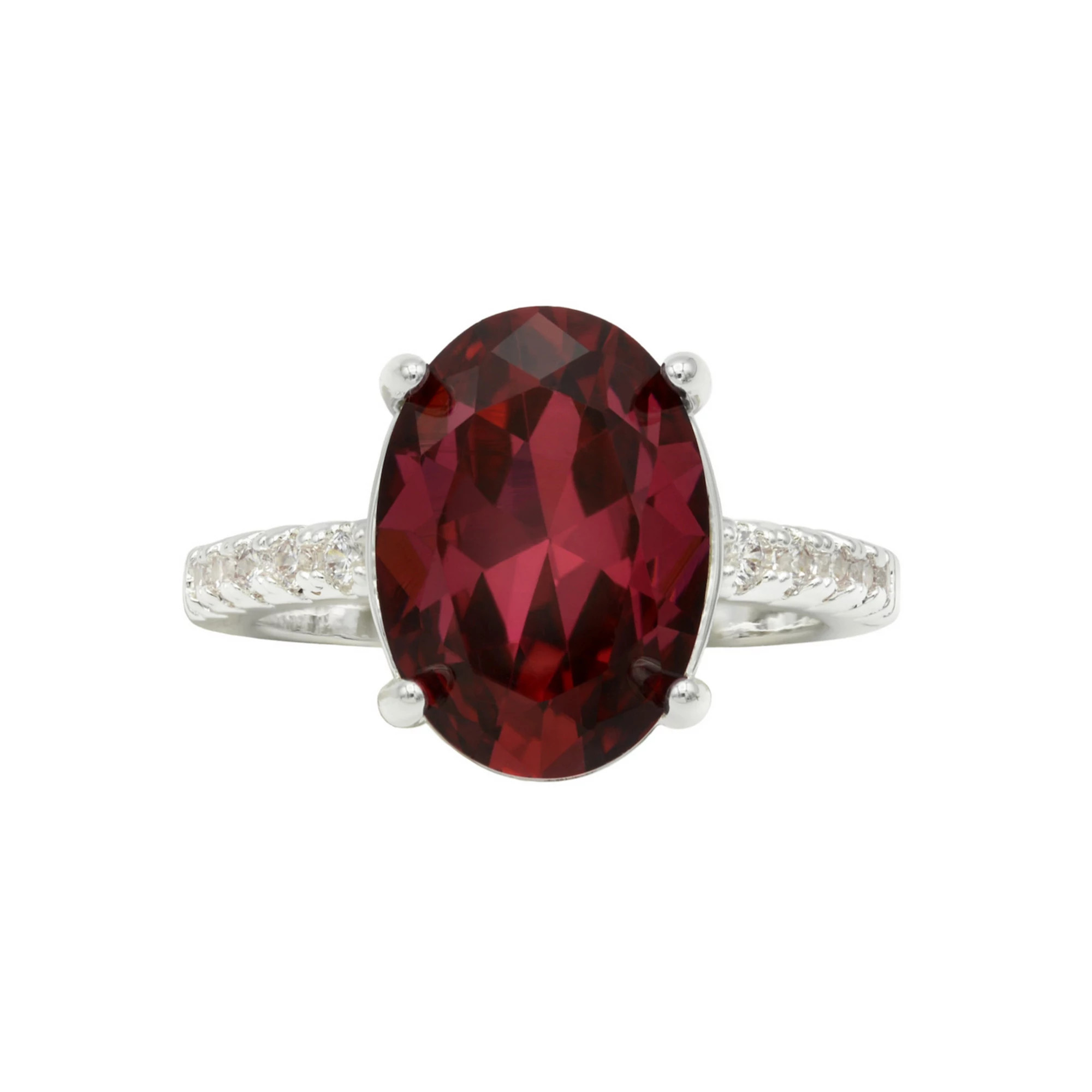 City Luxe Silver Tone Oval Crystal Ring | Kohl's