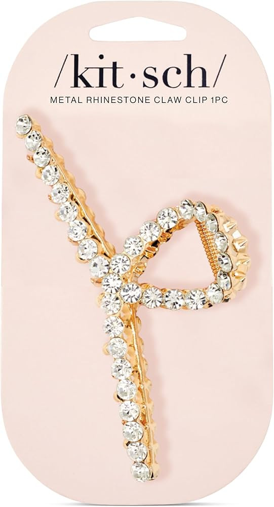 Kitsch Gold Loop-Shaped Hair Clip for Women with Rhinestones - Durable Metal, Strong Hold, & Eleg... | Amazon (US)