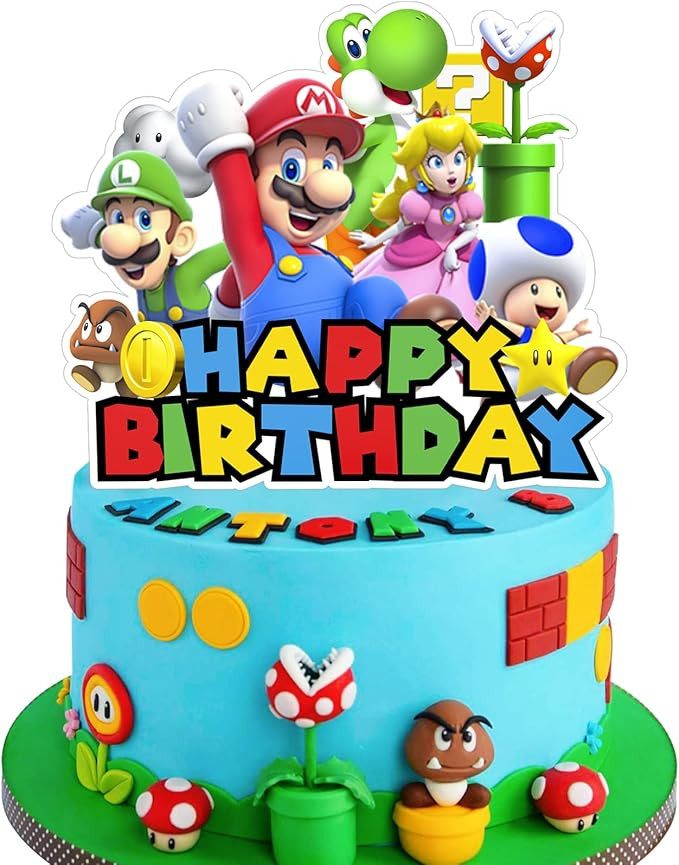 Mario Birthday Party Supplies, Cake Topper Decorations for Mario Party Supplies Decor | Amazon (US)
