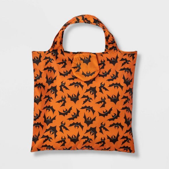 Orange with Bats Reusable Halloween Trick or Treat Bag with Pouch - Hyde & EEK! Boutique™ | Target
