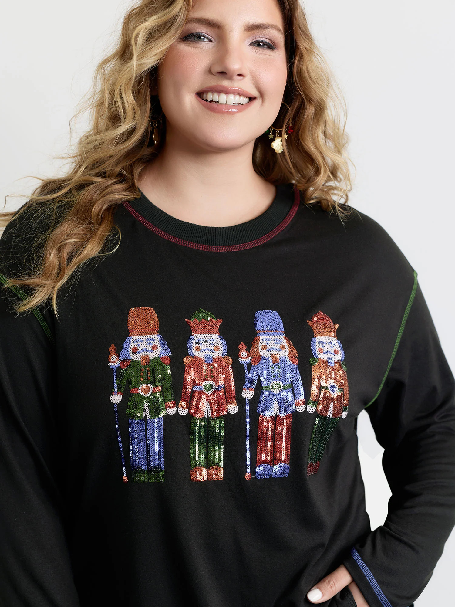 Holiday Nutcracker Supersoft Embroidered T-Shirt | Bloomchic