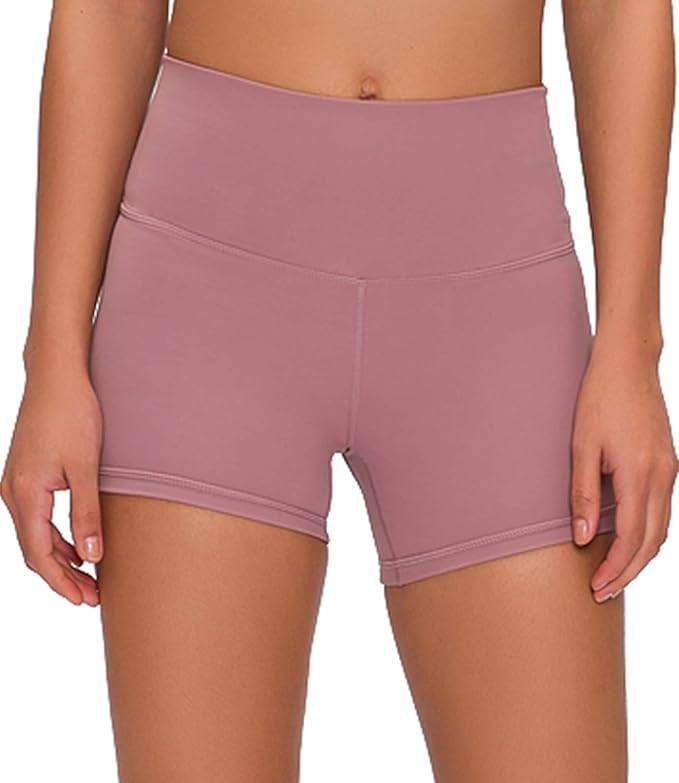 Lavento Women's High Waisted Yoga Shorts Tummy Control 3" / 5" Workout Shorts | Amazon (US)