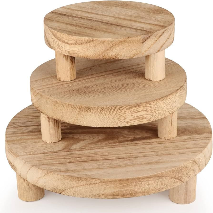 JKLIND 3PCS Wooden Display Riser for Display,Wood Riser for Decor,Wood Pedestal Stand for Home De... | Amazon (US)