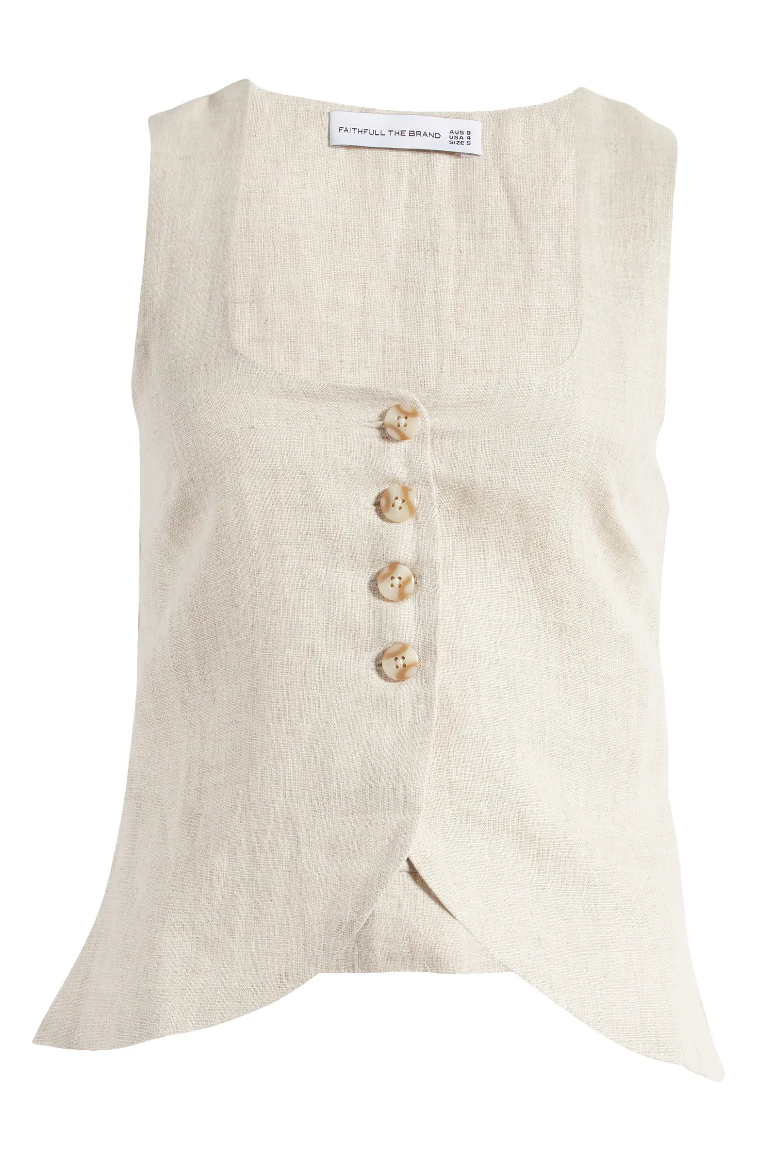 Faithfull the Brand Stanze Linen Vest | Nordstrom | Nordstrom