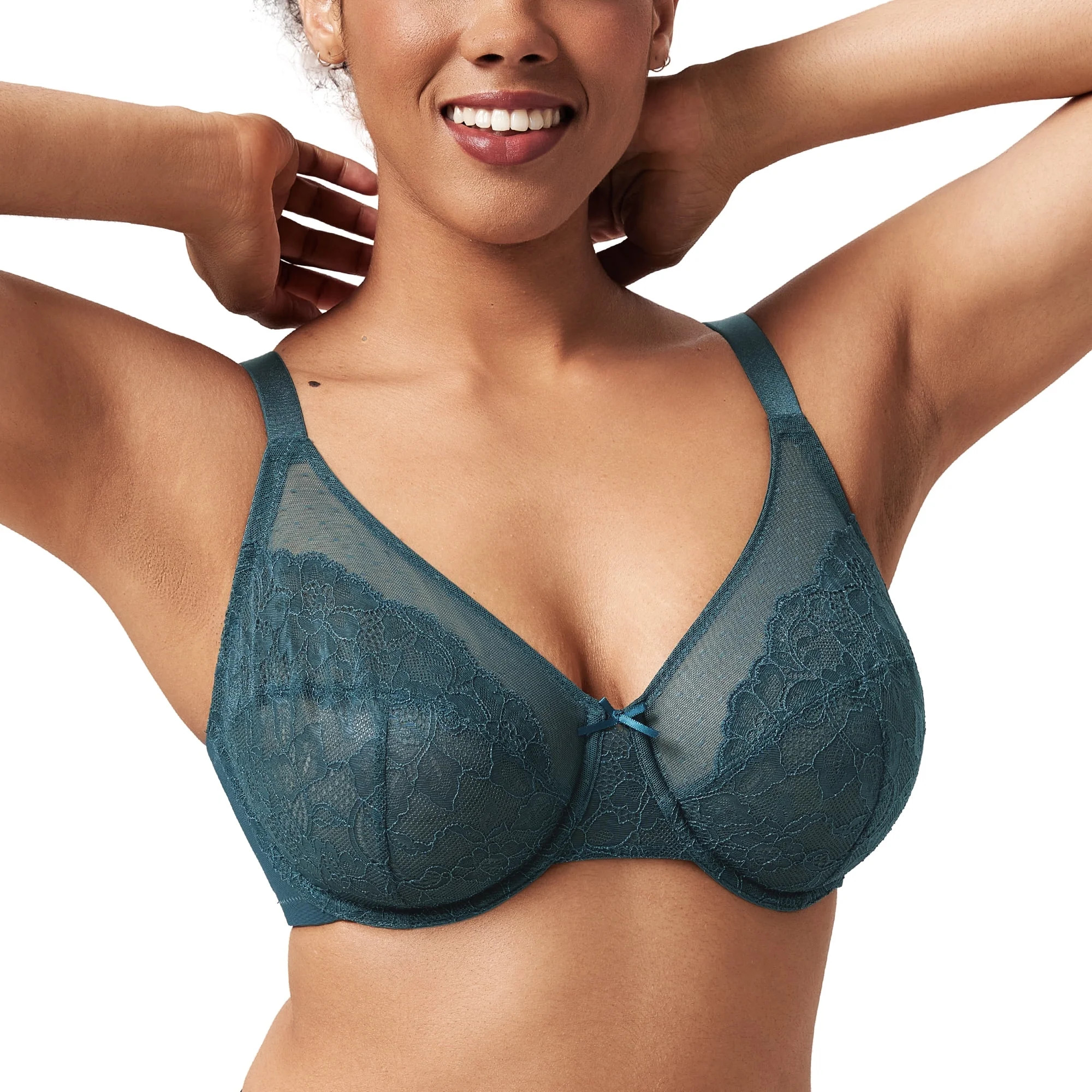 HSIA Women's Full Coverage Back Fat Underwire Unlined Bras,Balsam Blue,44D | Walmart (US)