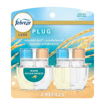 Febreze Luxe Plug Dual Air Freshener Refills - Warm Ocean Breeze - 1.75 fl oz/2ct: Oil, Electric | Target