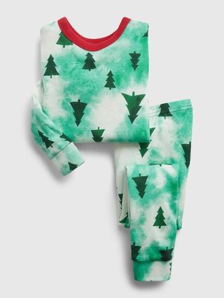 babyGap 100% Organic Cotton Tie-Dye Holiday Print PJ Set | Gap (US)
