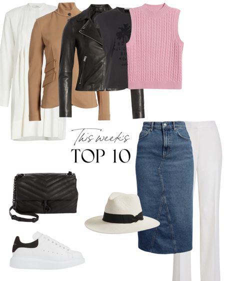 This week’s top 10 best sellers! I’m loving this sweater vest for only $59 and this denim midi skirt is trending right now! I love my Rag & Bone blazer and I wear a size 4 and a size 2 in the Vince Trapeze dress!

#LTKFind #LTKSeasonal #LTKU