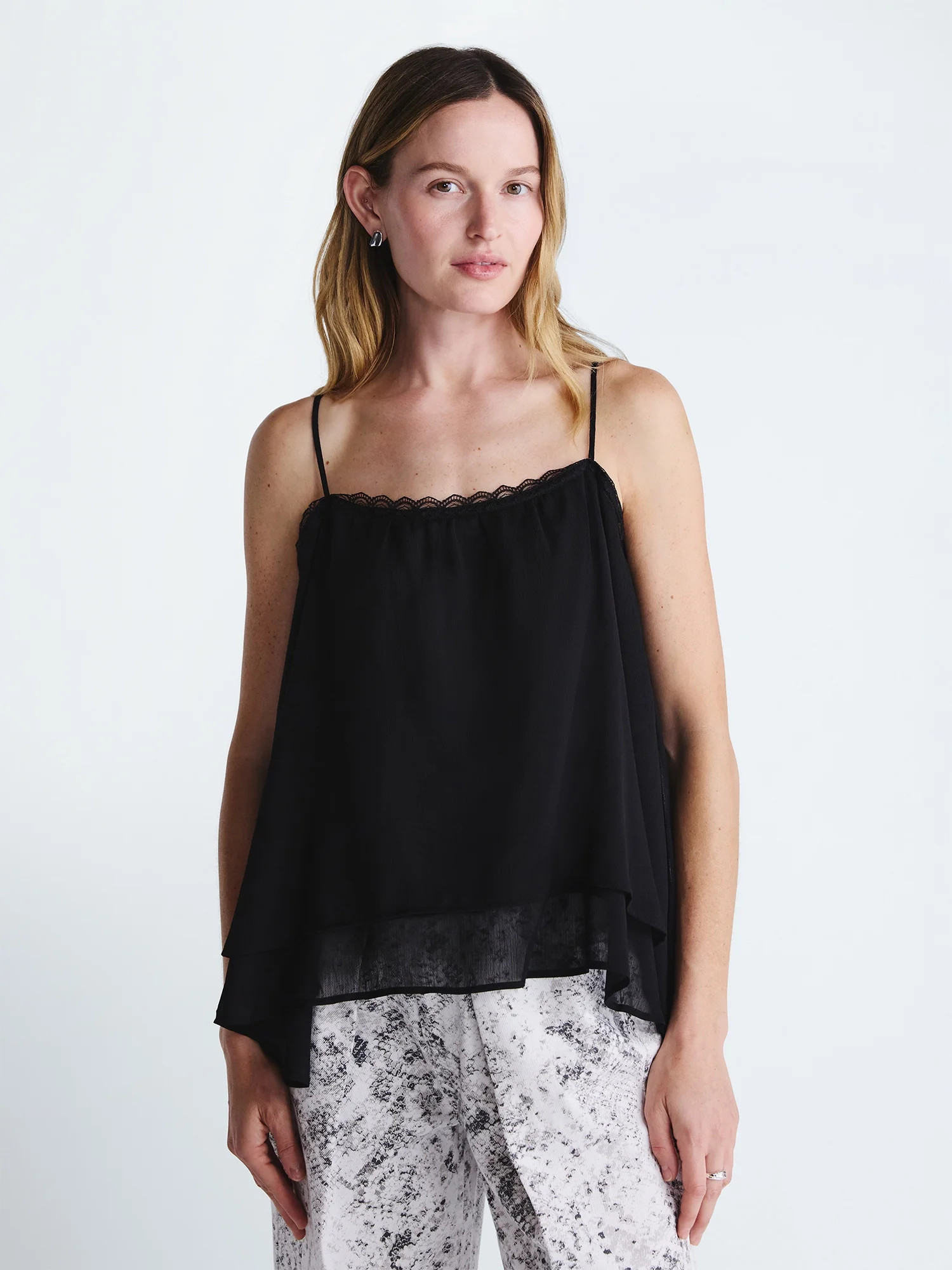 Scoop Women's and Women's Plus Flowy Double Layer Tank Top, Sizes XS-4X | Walmart (US)
