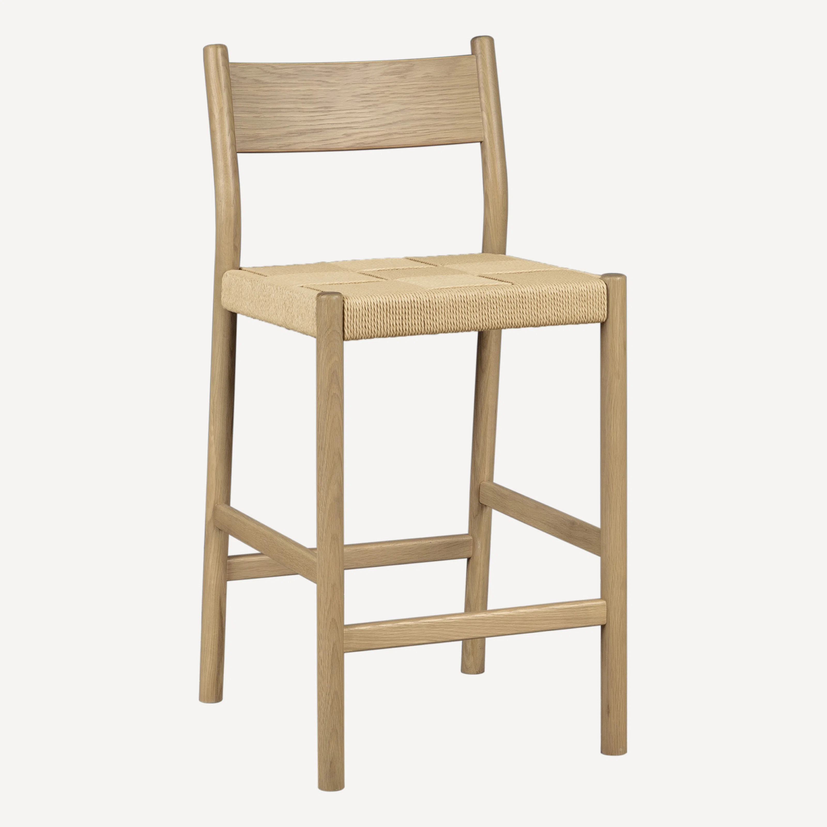 Enna Solid Oak & Danish Cord Counter Stool | Joss & Main