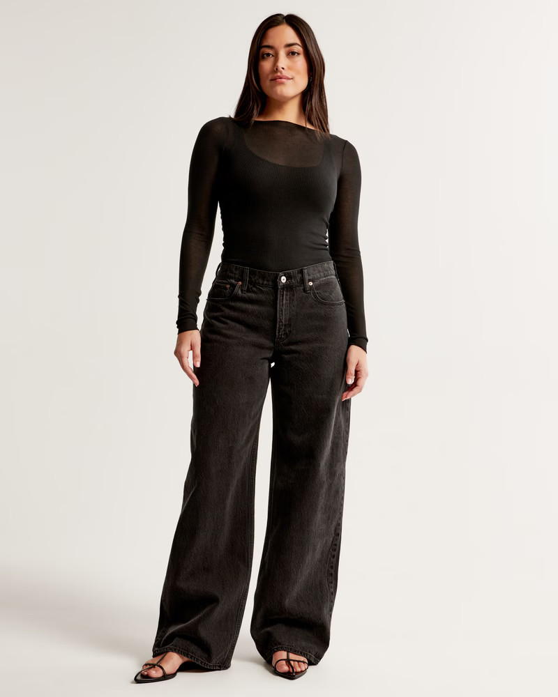 Curve Love Low Rise Ultra Loose Jean | Abercrombie & Fitch (US)
