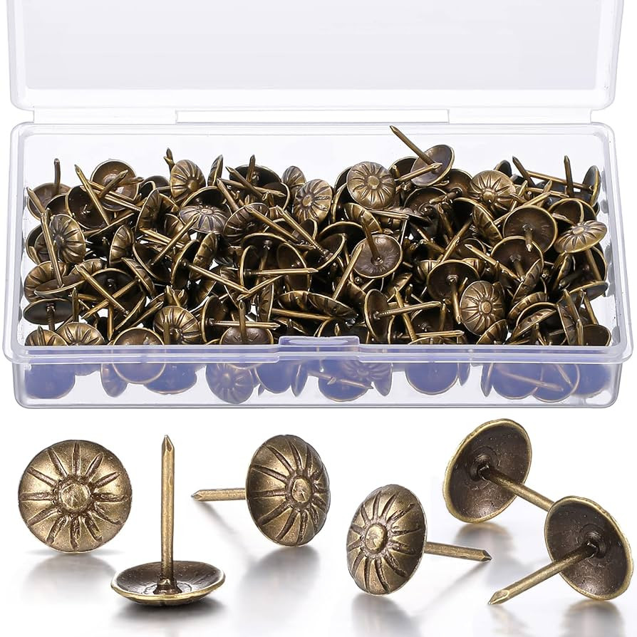 200 Pcs Upholstery Tacks for Decorative Furniture Upholstery Nails 7/16 Inch Vintage Head Diamete... | Amazon (US)