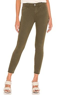 L'AGENCE Margot High Rise Skinny Pant in Olive Night from Revolve.com | Revolve Clothing (Global)