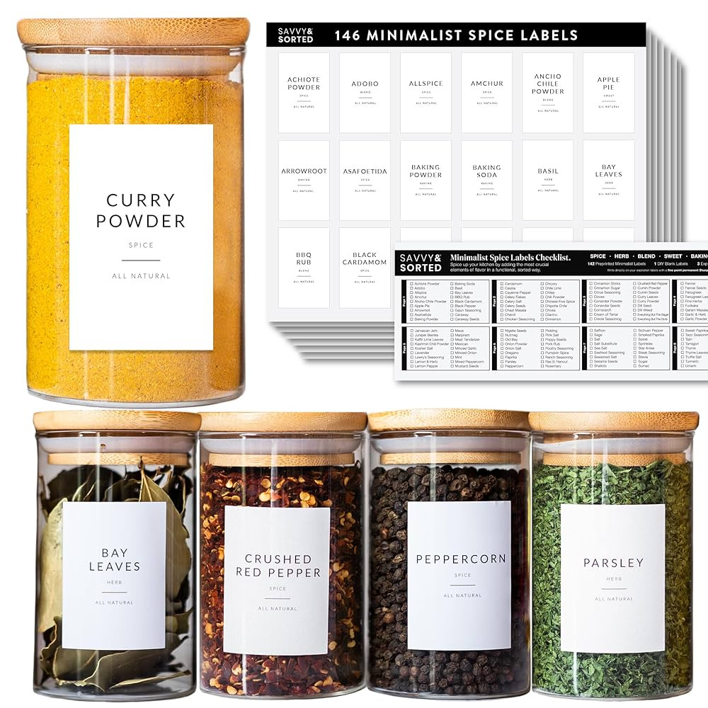 Minimalist Spice Labels for Spice Jars - 146 Spice Jar Labels Stickers for Containers - Spice Lab... | Amazon (CA)