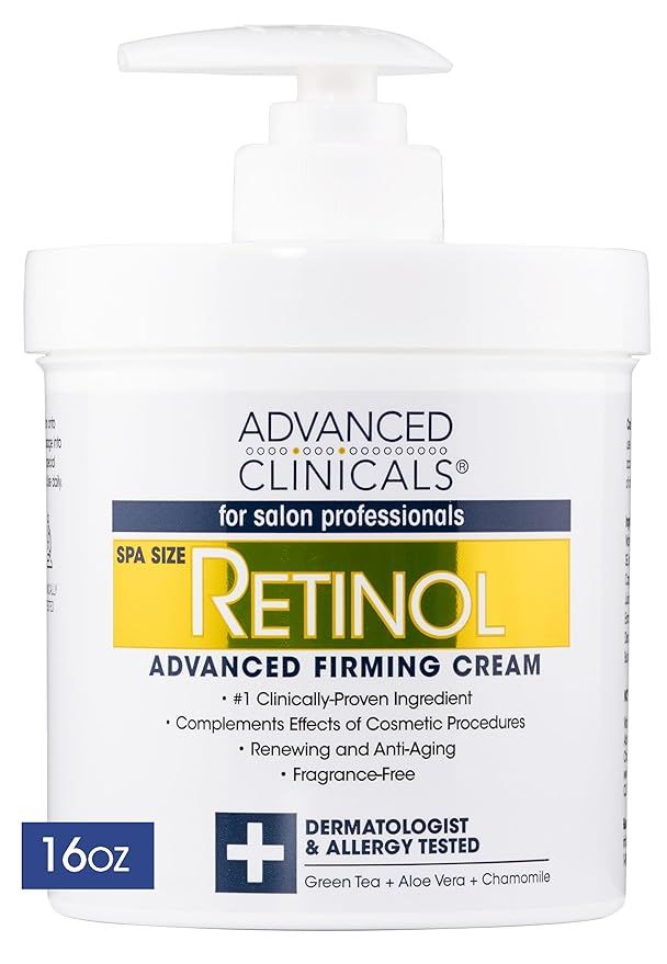 Advanced Clinicals Retinol Cream. Spa Size for Salon Professionals. Moisturizing Formula Penetrat... | Amazon (US)
