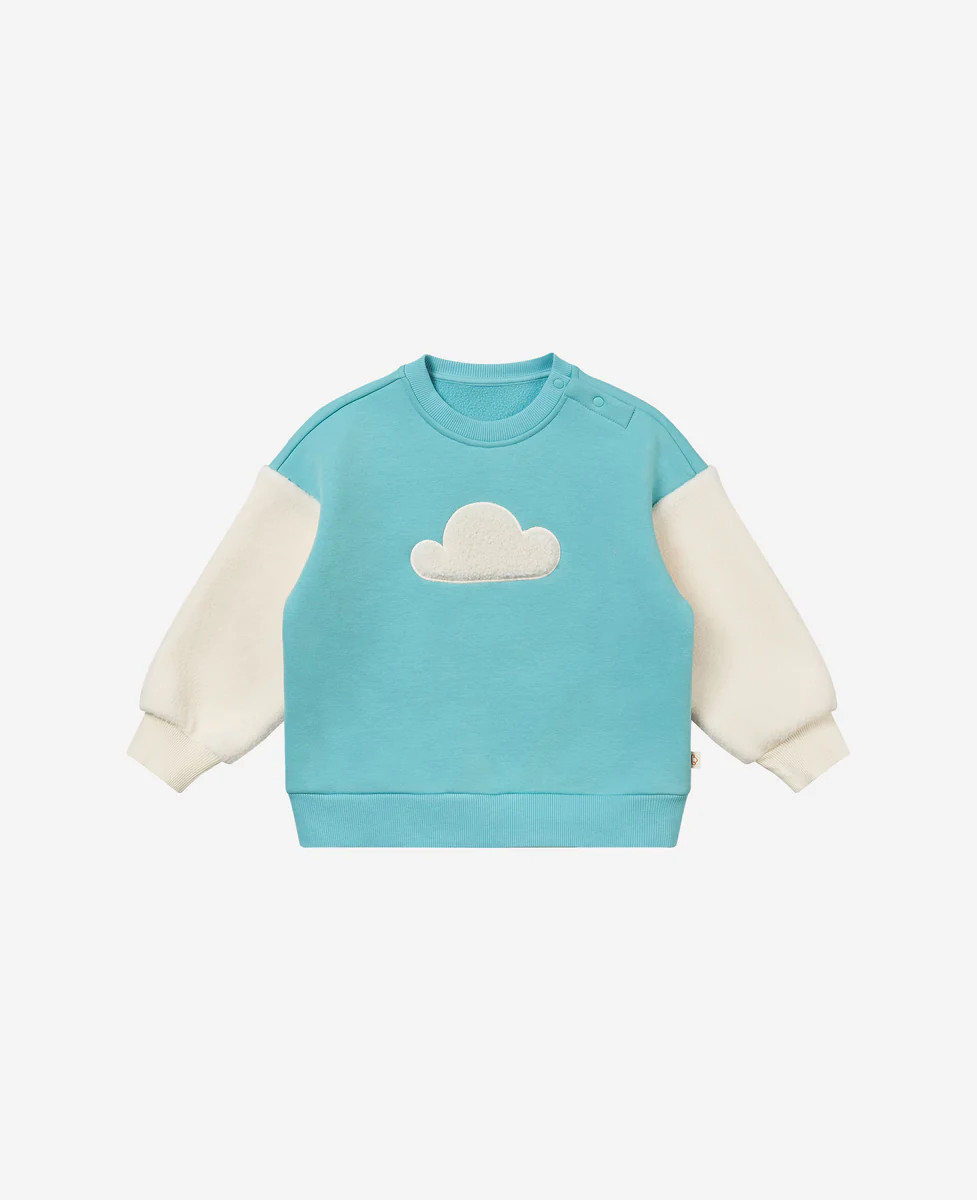 Fleece Drop Shoulder Sweatshirt - Dreamy Blue | Petite Revery