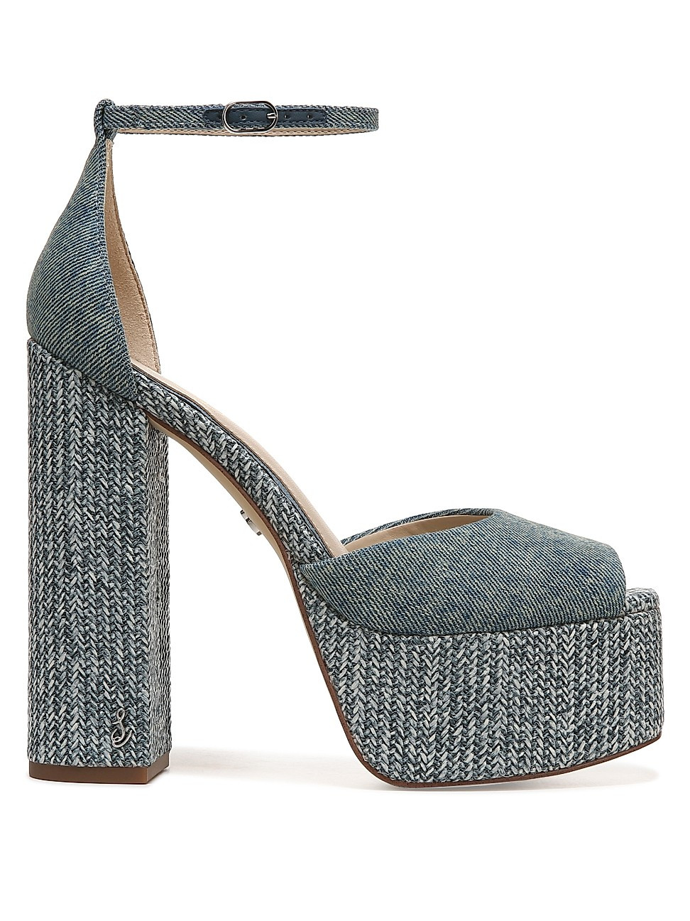 Women's Kori 107MM Denim Platform Ankle-Strap Sandals - Washed Blue - Size 6.5 - Washed Blue - Size 6.5 | Saks Fifth Avenue