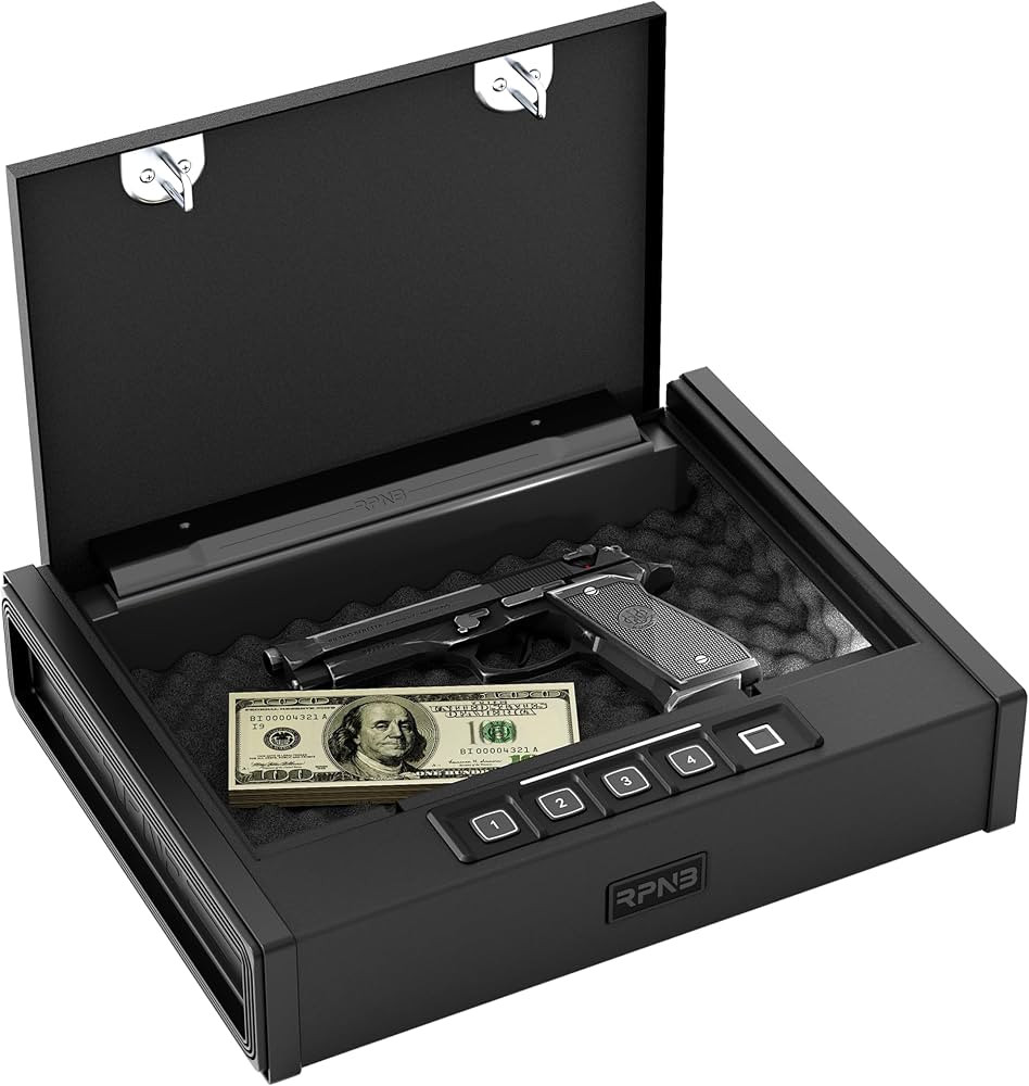 RPNB Gun Safe, Quick Access Gun Safe for Handgun, Pistol Safe with Biometric Fingerprint or Quick... | Amazon (US)