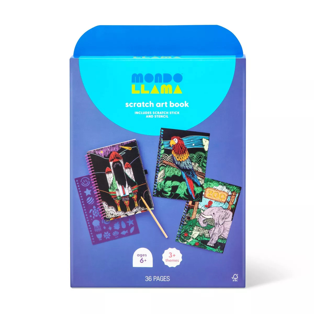 Scratch Art Book Craft Kit -Mondo Llama™: DIY Art Kit for Kids 6+, Includes Wooden Dowel & Pape... | Target