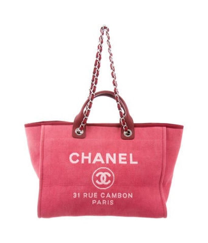 Chanel 2017 Large Deauville Tote Pink Chanel 2017 Large Deauville Tote | The RealReal