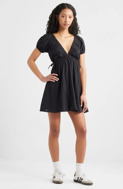 BP. Cotton Eyelet Embroidered Dress in Black at Nordstrom, Size Xx-Small | Nordstrom