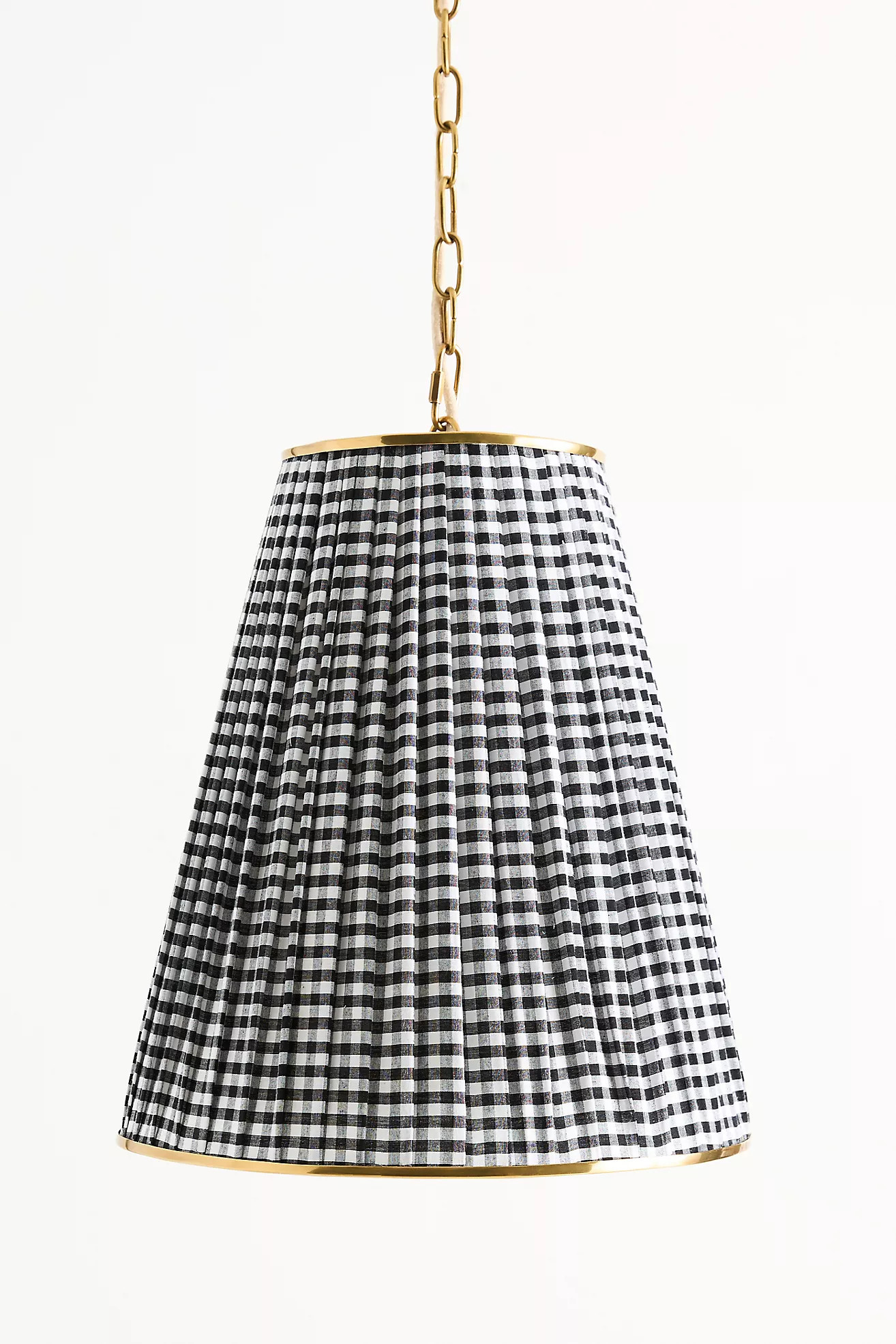 Lee Ruched Printed Shade Brass Tall Pendant | Anthropologie (US)