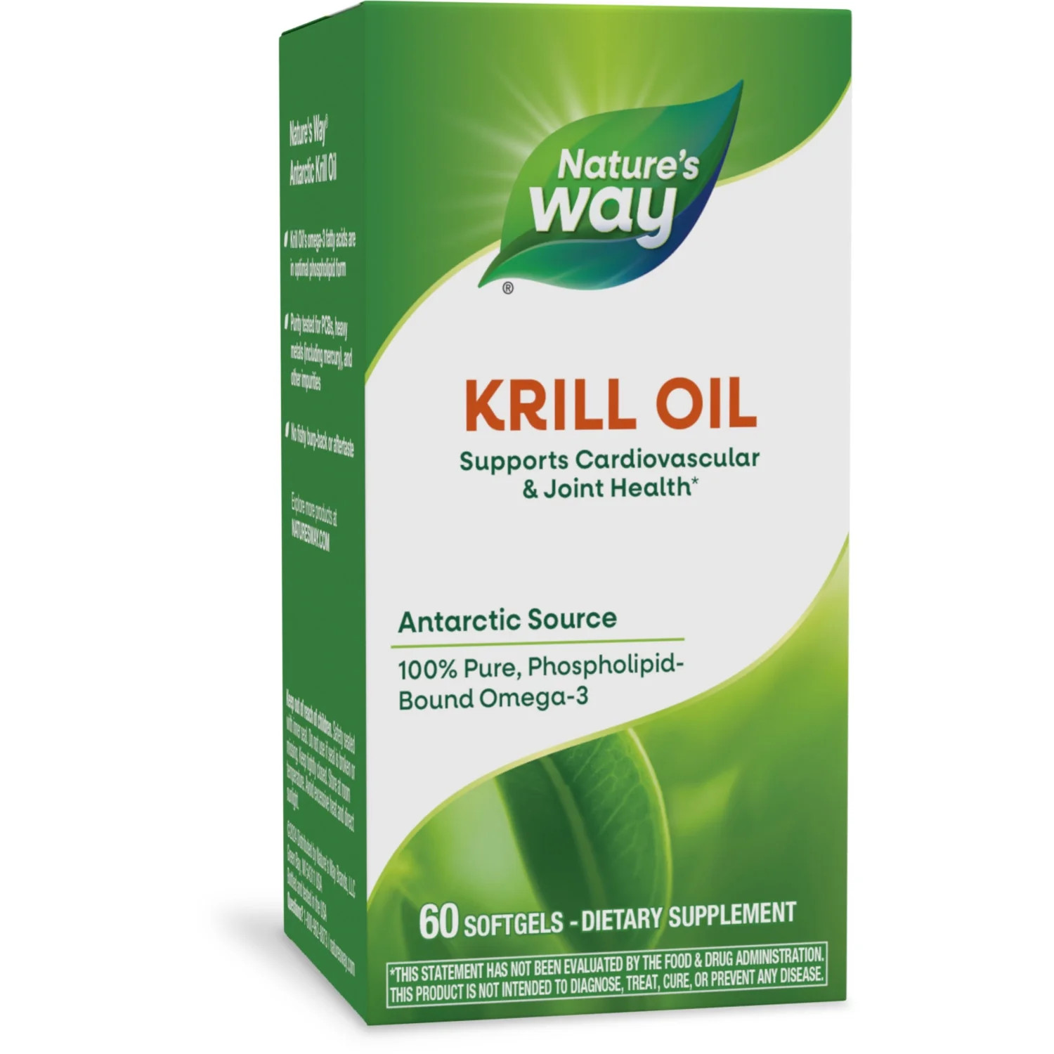 Nature's Way Krill Oil Softgels, Supports Cardiovascular and Joint Health*, Omega-3, Unisex, 60ct | Walmart (US)