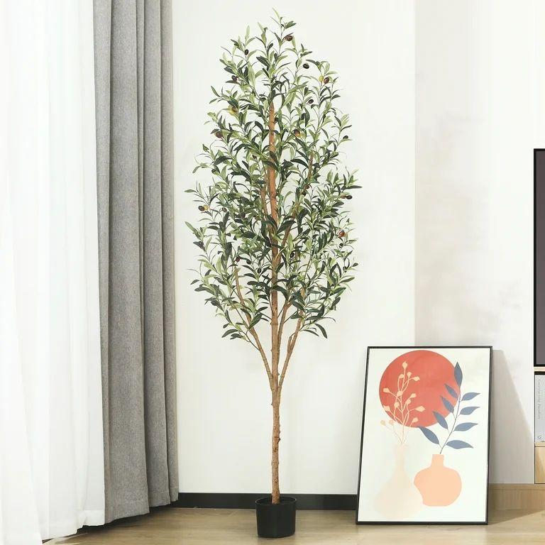6FT Artificial Olive Tree in Pot, Artificial Olive Plants with Fruits, Realistic Indoor Outdoor P... | Walmart (US)
