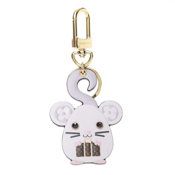 LOUIS VUITTON Calfskin Monogram Vuittonite Rat Bag Charm Key Holder | Fashionphile