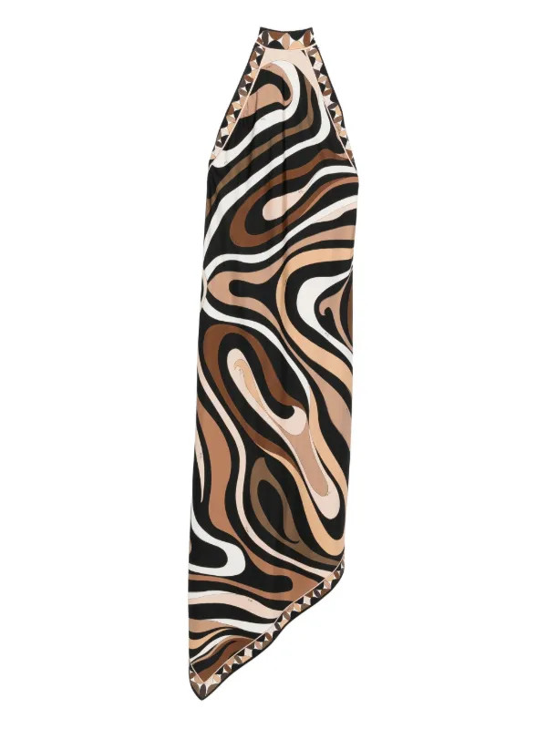 PUCCI marmo-print Silk Maxi Dress | Brown | FARFETCH | Farfetch Global