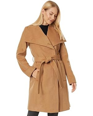 Michael Michael Kors Wool Belted Wrap Solid Camel Coat | Amazon (US)