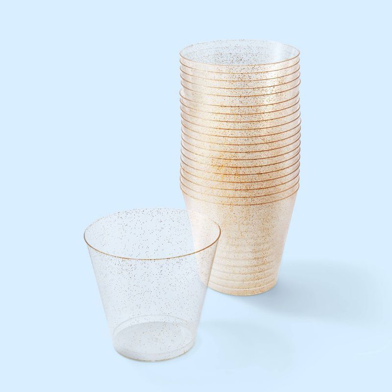 20ct Plastic Stemless Wine Glasses Gold - Spritz™ | Target