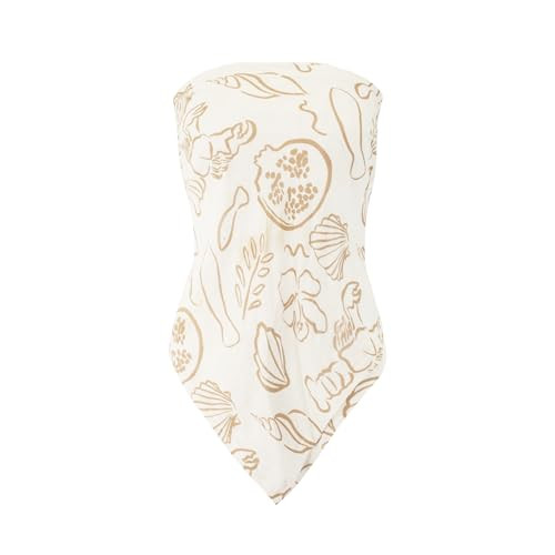 Almere Womens Printed Adjustable Tie Style Bandana Top for Girls Summer Vacation Strapless Going ... | Amazon (US)