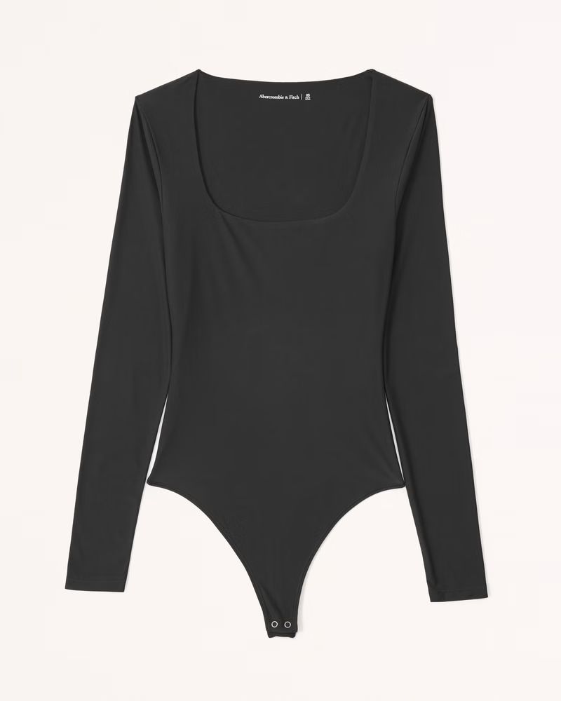 Women's Soft Matte Seamless Long-Sleeve Squareneck Bodysuit | Women's Tops | Abercrombie.com | Abercrombie & Fitch (US)