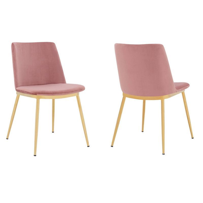 Set of 2 Messina Velvet and Metal Dining Chairs - Armen Living | Target