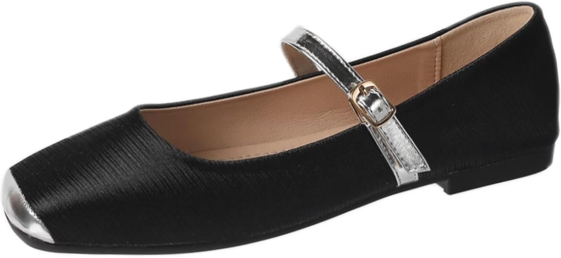 Hee grand Women Square Toe Mary Jane Shoes Cute Bow-Knot Ballet Shoes Solid Slip-On Flats Dress S... | Amazon (US)