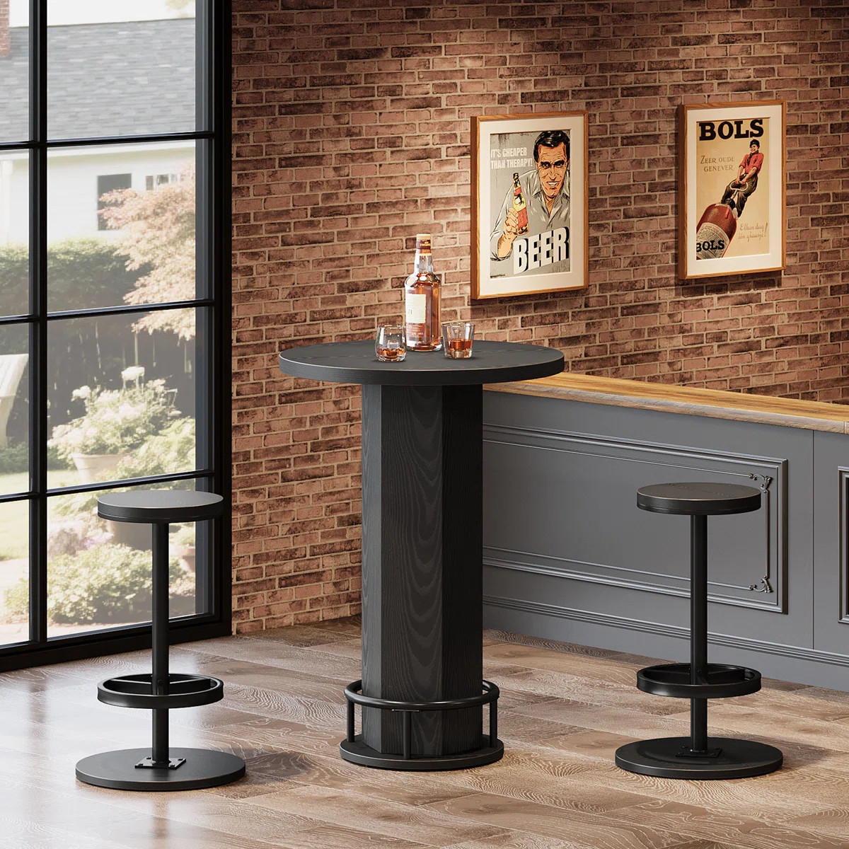 23.3" Small Round Kitchen Dining Table Set with 2 Chairs | Wayfair North America