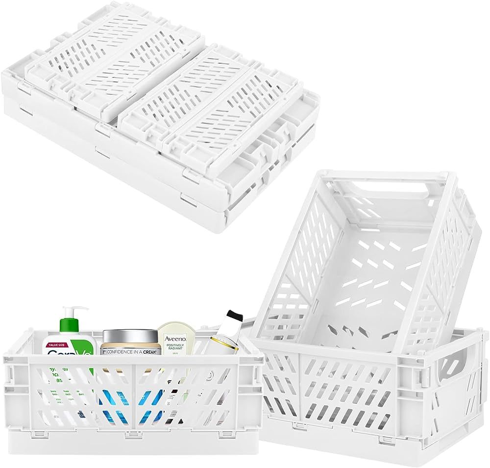 Plastic Storage Baskets for Desk Organizing, Office Drawer Organizer, 2 Medium+2 Small Durable Fo... | Amazon (US)