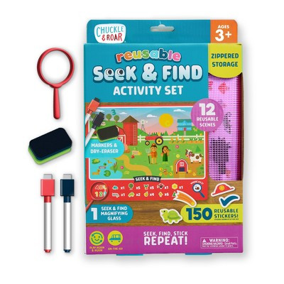 Chuckle & Roar Reusable Seek & Find Activity Set – Dry Erase Search & Find Set for Kids Ages 3+ | Target