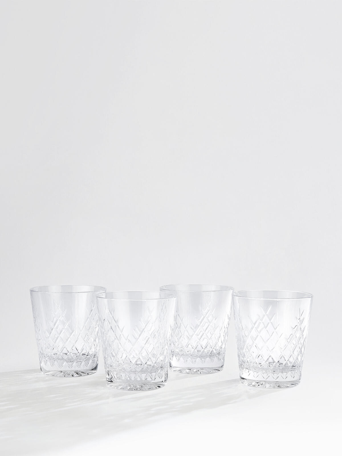 Barwell Cut Crystal Rocks Glass, Set of Four | Soho Home Ltd