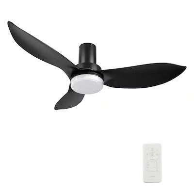 CARRO USA Daisy 45-in Black Indoor Flush Mount Smart Ceiling Fan with Light and Remote (3-Blade) | Lowe's