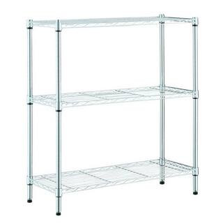 3-Tier Steel Wire Shelving Unit in Chrome (24 in. W x 30 in. H x 14 in. D) | The Home Depot