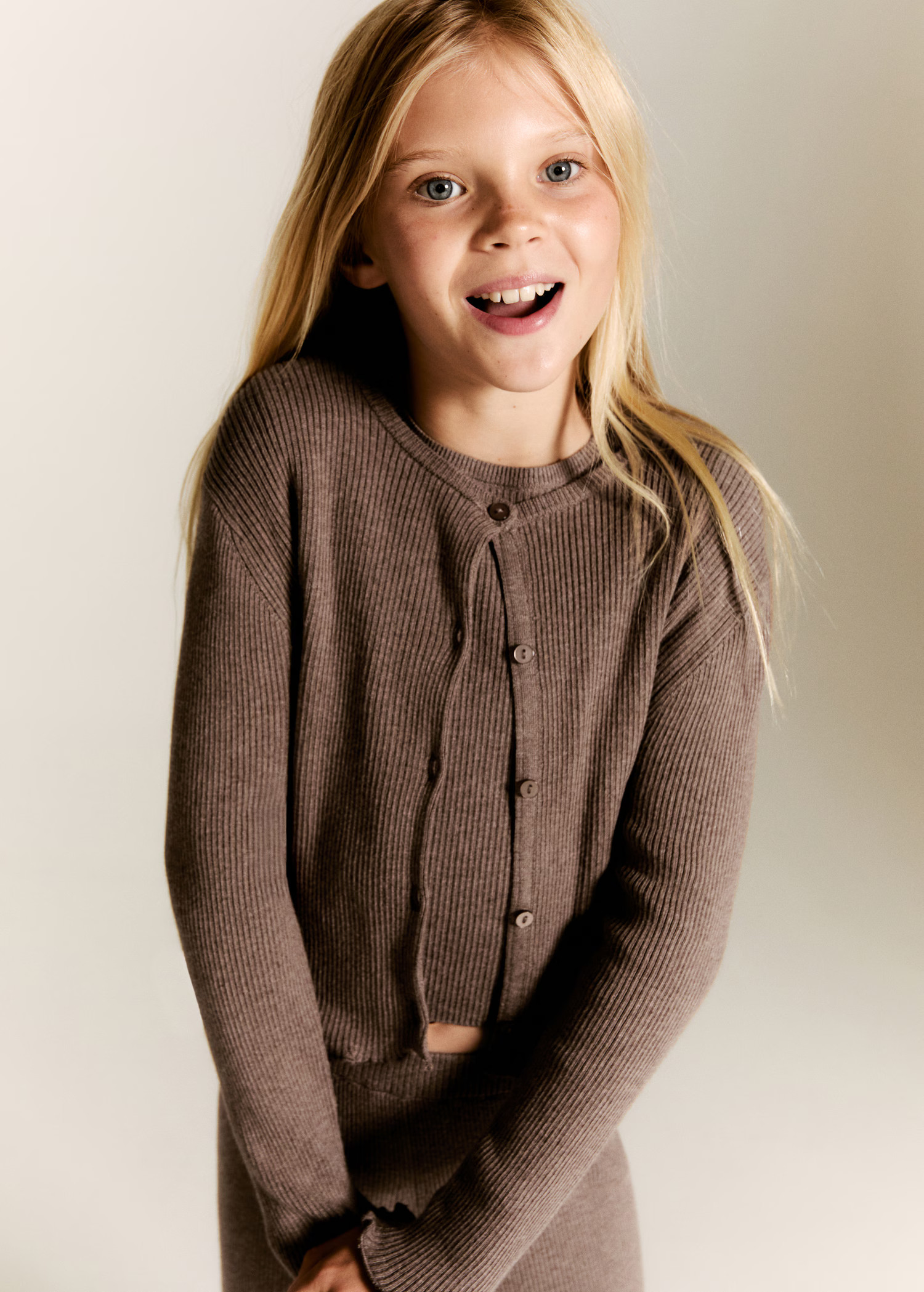 Ribbed knit cardigan - Kids | MANGO United Kingdom | MANGO (UK)