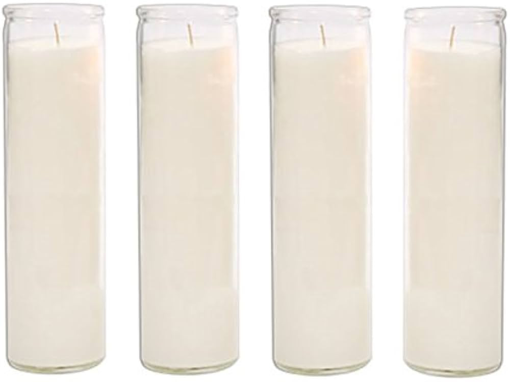 Brilux Classic White Candles in Glass, Set of 4, 8-INCHES Tall | Amazon (US)