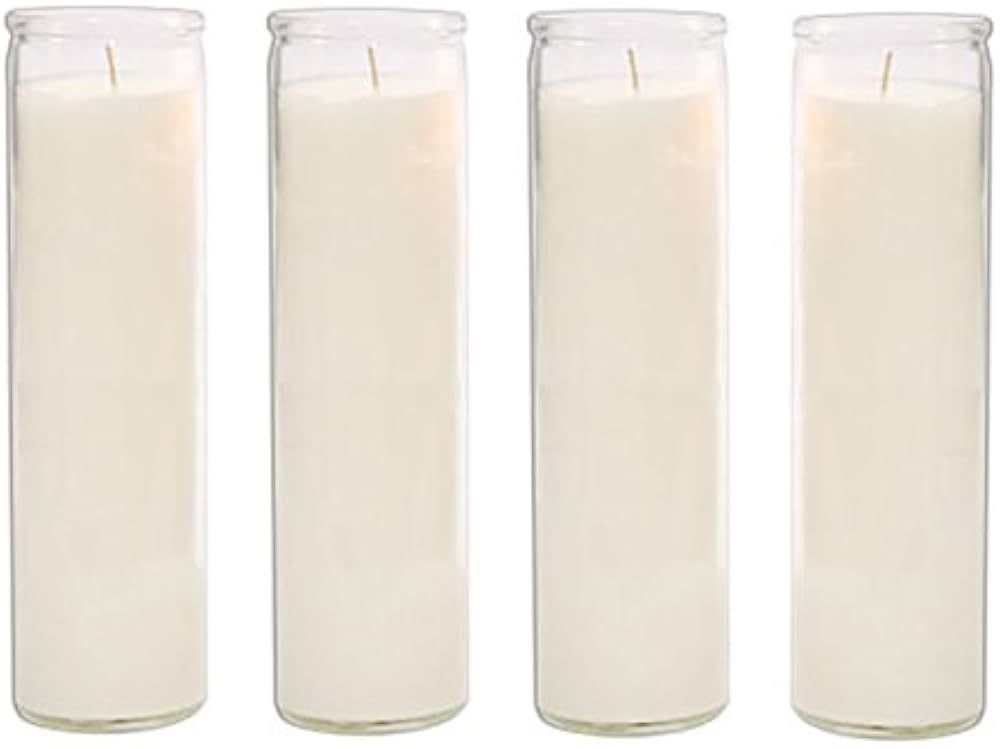 Brilux Classic White Candles in Glass, Set of 4, 8-INCHES Tall | Amazon (US)