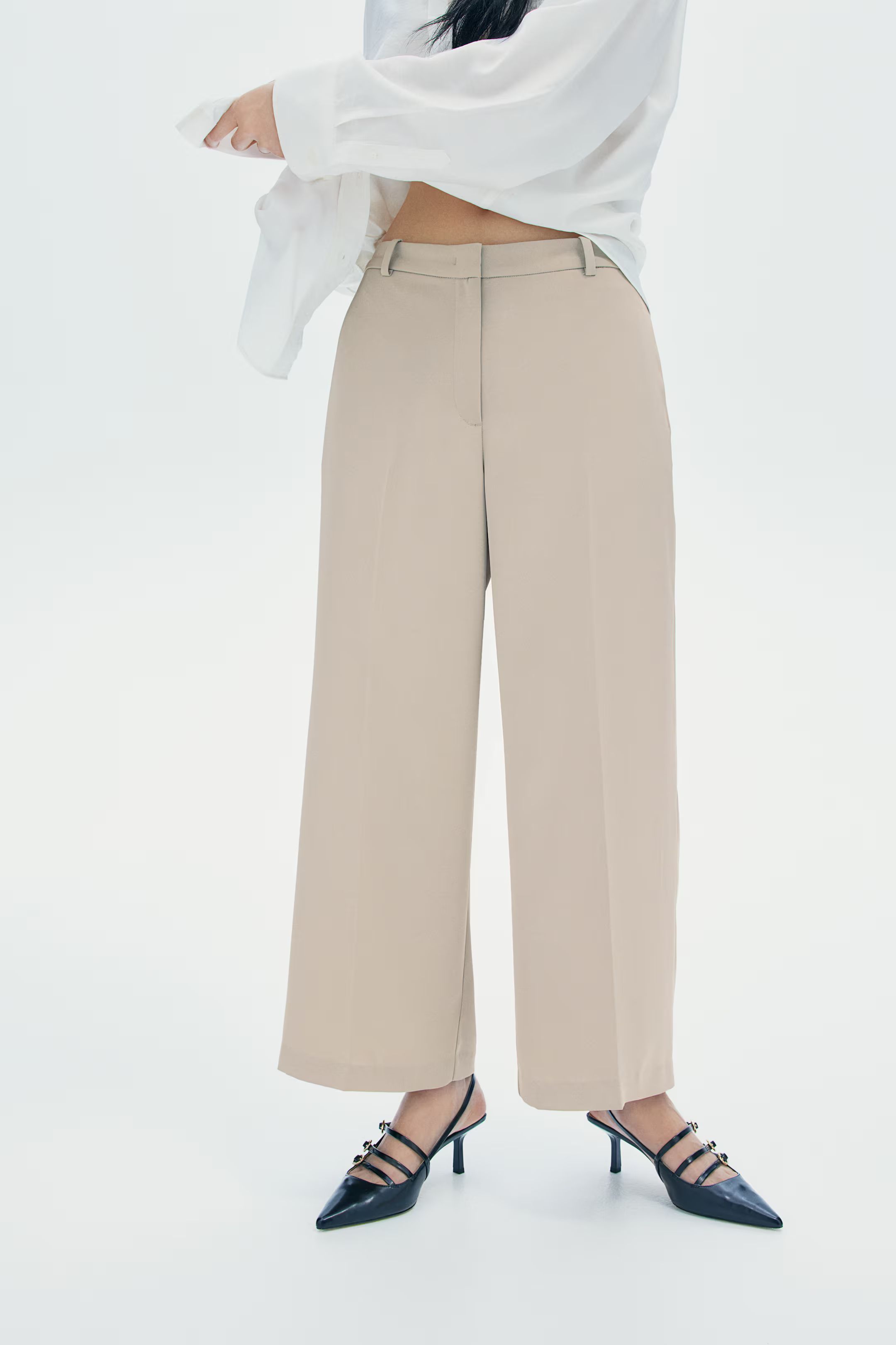 Wide twill trousers | H&M (UK, MY, IN, SG, PH, TW, HK)