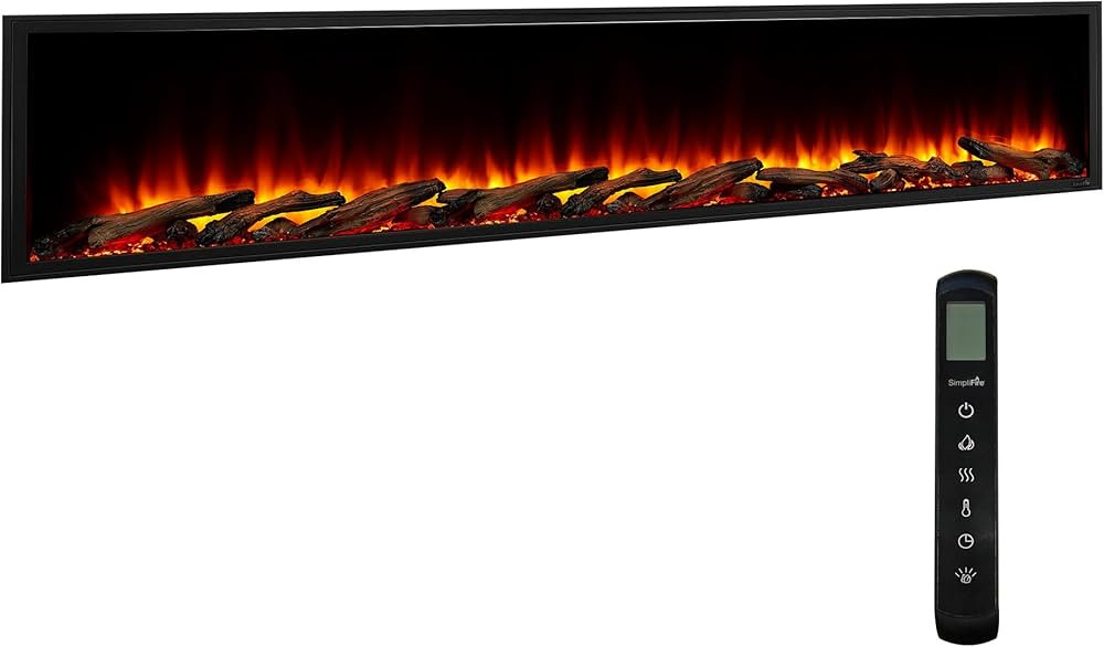 SimpliFire 78-Inch Scion Clean Face Indoor/Outdoor Linear Electric Fireplace (SF-SC78-BK) | Amazon (US)